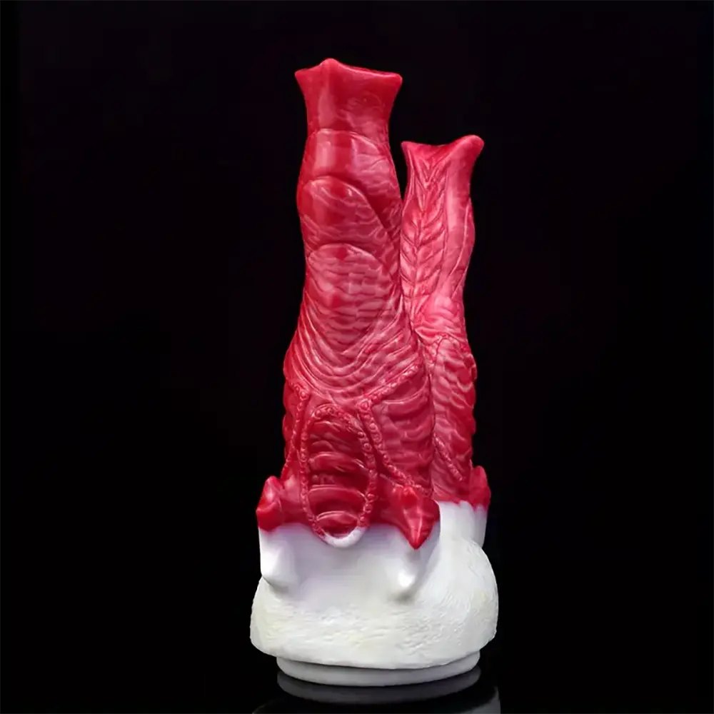 Red double-ended silicone dildo, photo 11