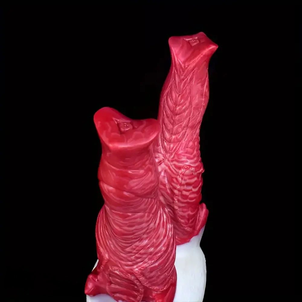 Red double-ended silicone dildo, photo 3