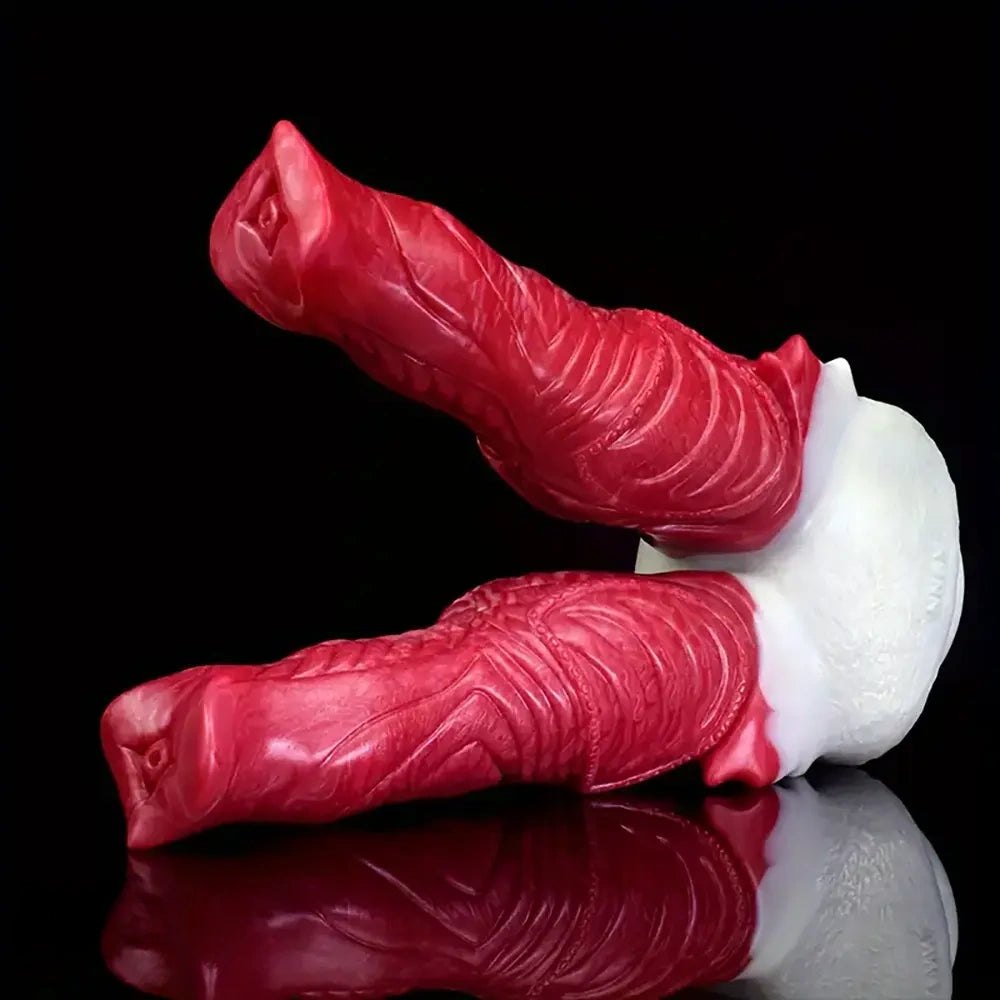 Red double-ended silicone dildo, photo 4