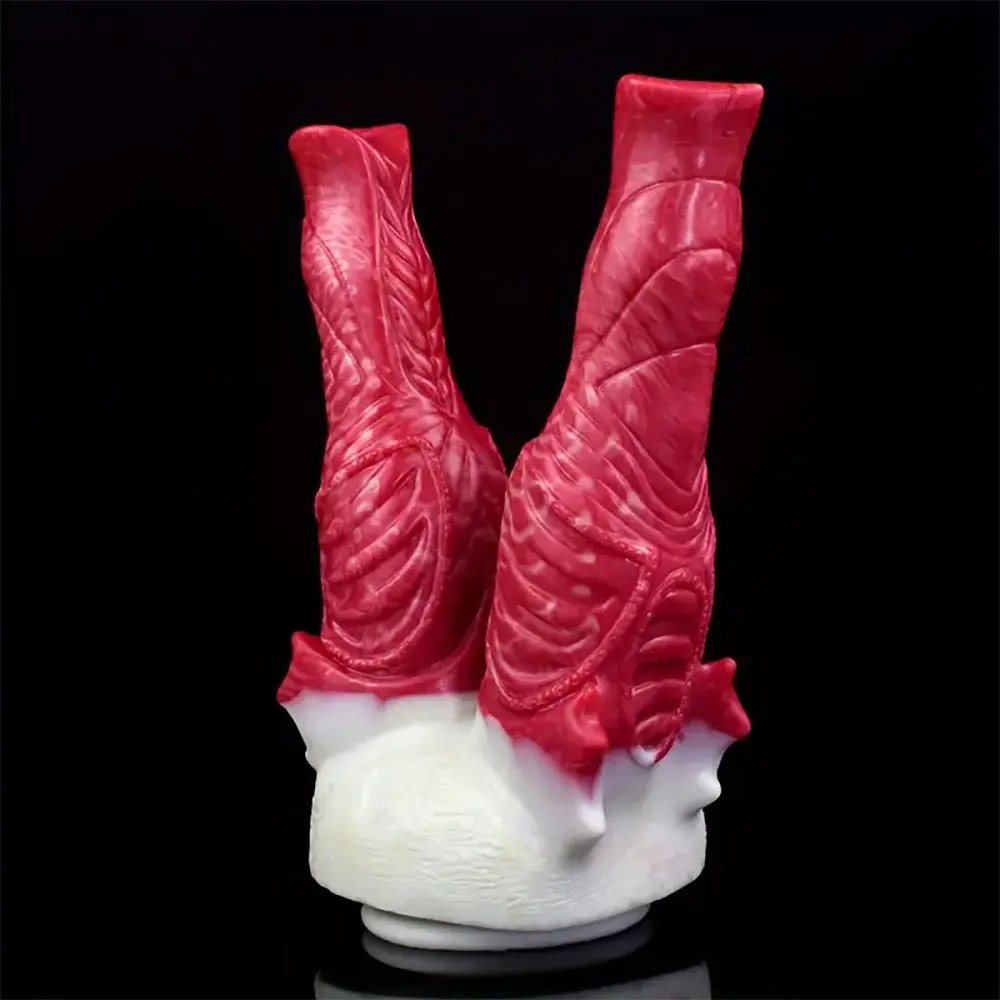Red double-ended silicone dildo, photo 5