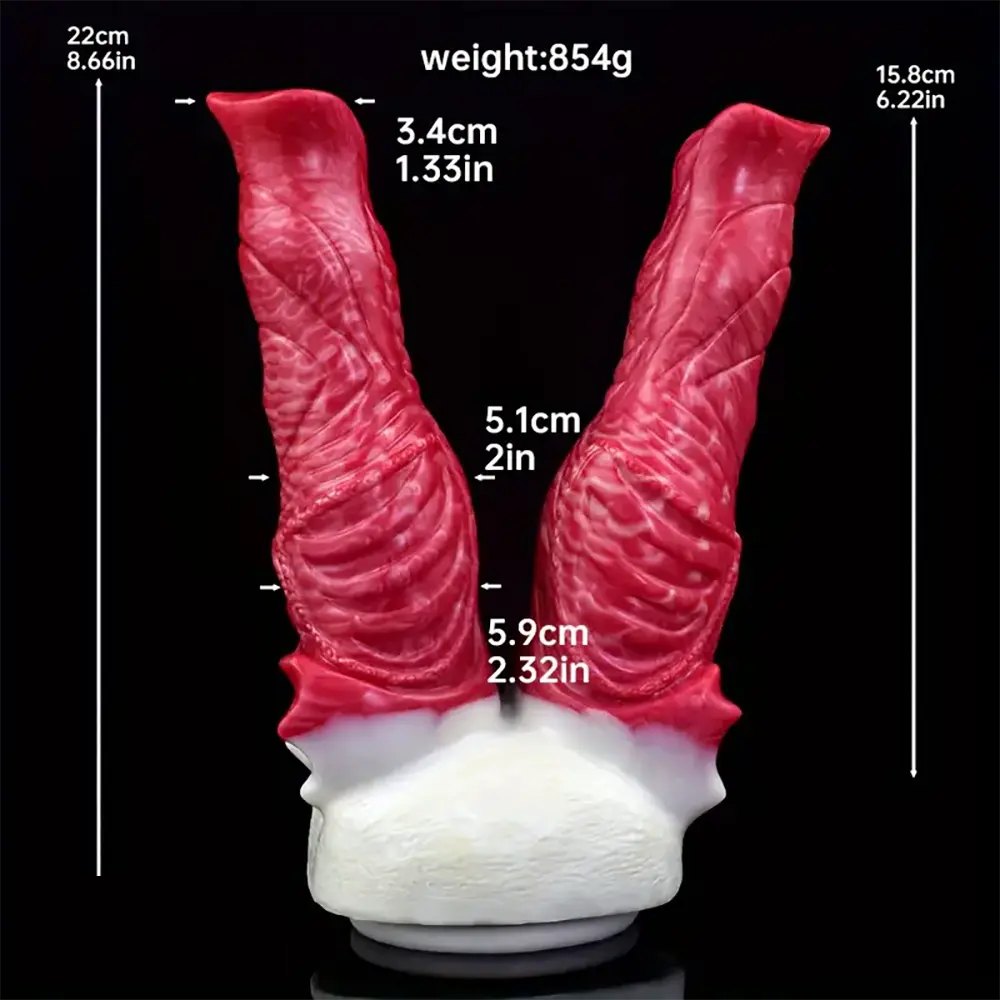 Red double-ended silicone dildo, photo 6