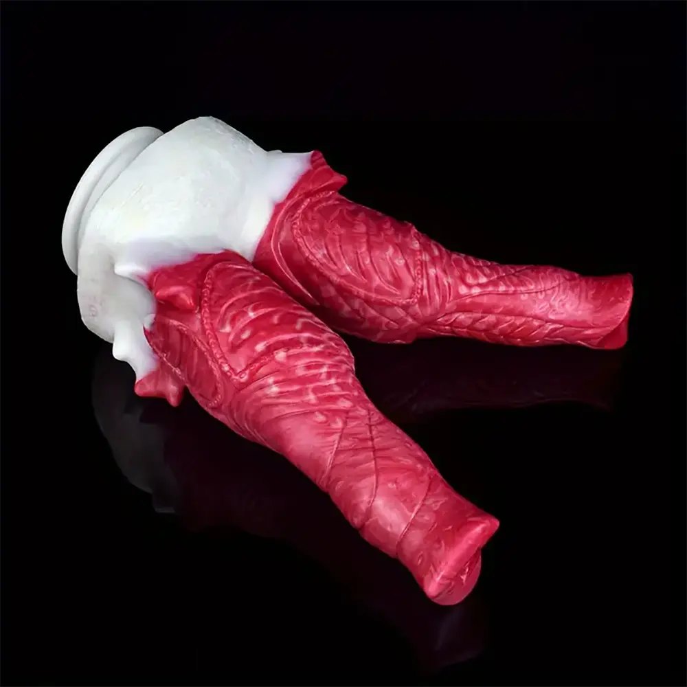 Red double-ended silicone dildo, photo 9