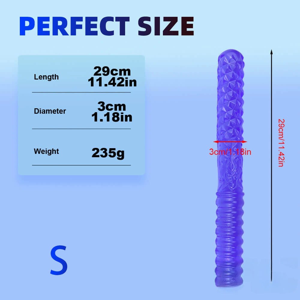 Blue ribbed double ended textured dildo
