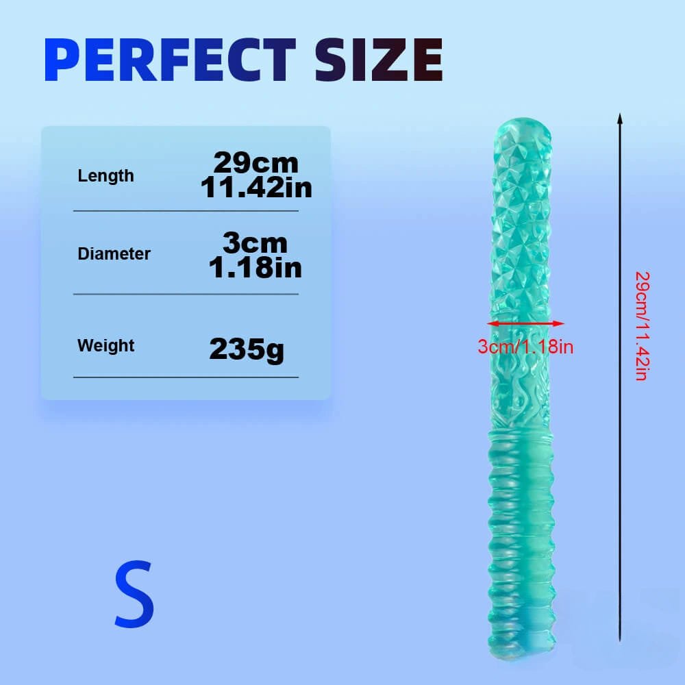 Green ribbed double ended textured dildo