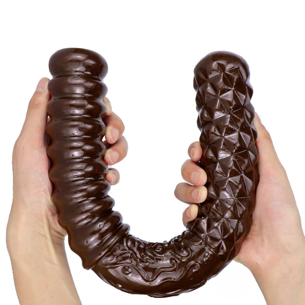 Ribbed double ended textured dildo, photo 11