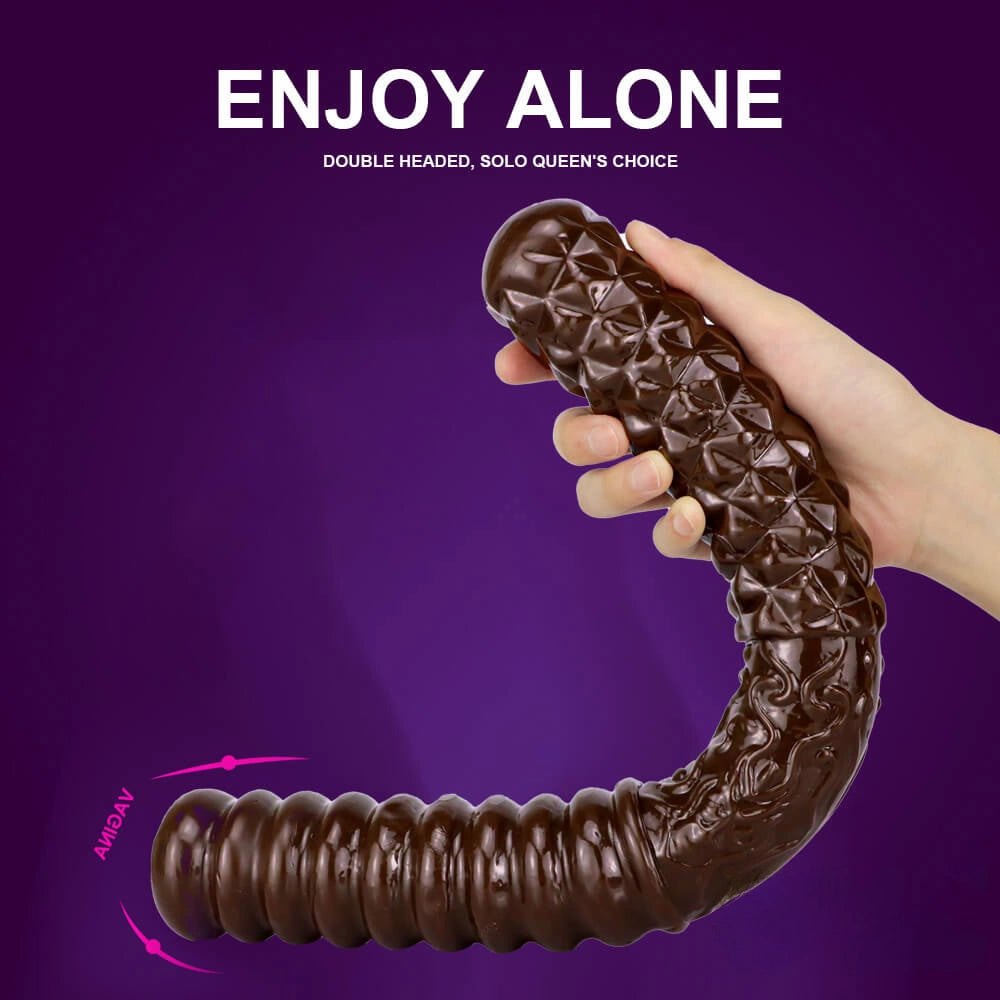 Ribbed double ended textured dildo, photo 2