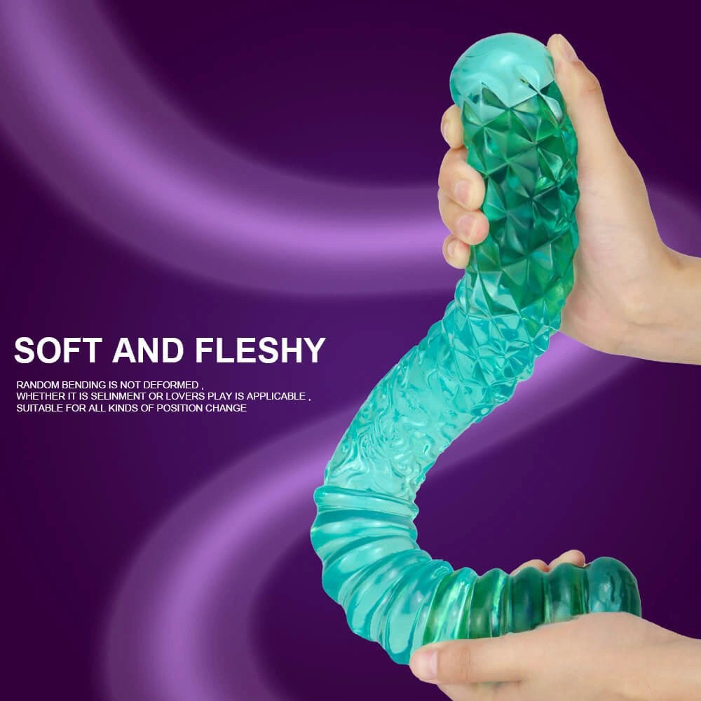 Ribbed double ended textured dildo, photo 6