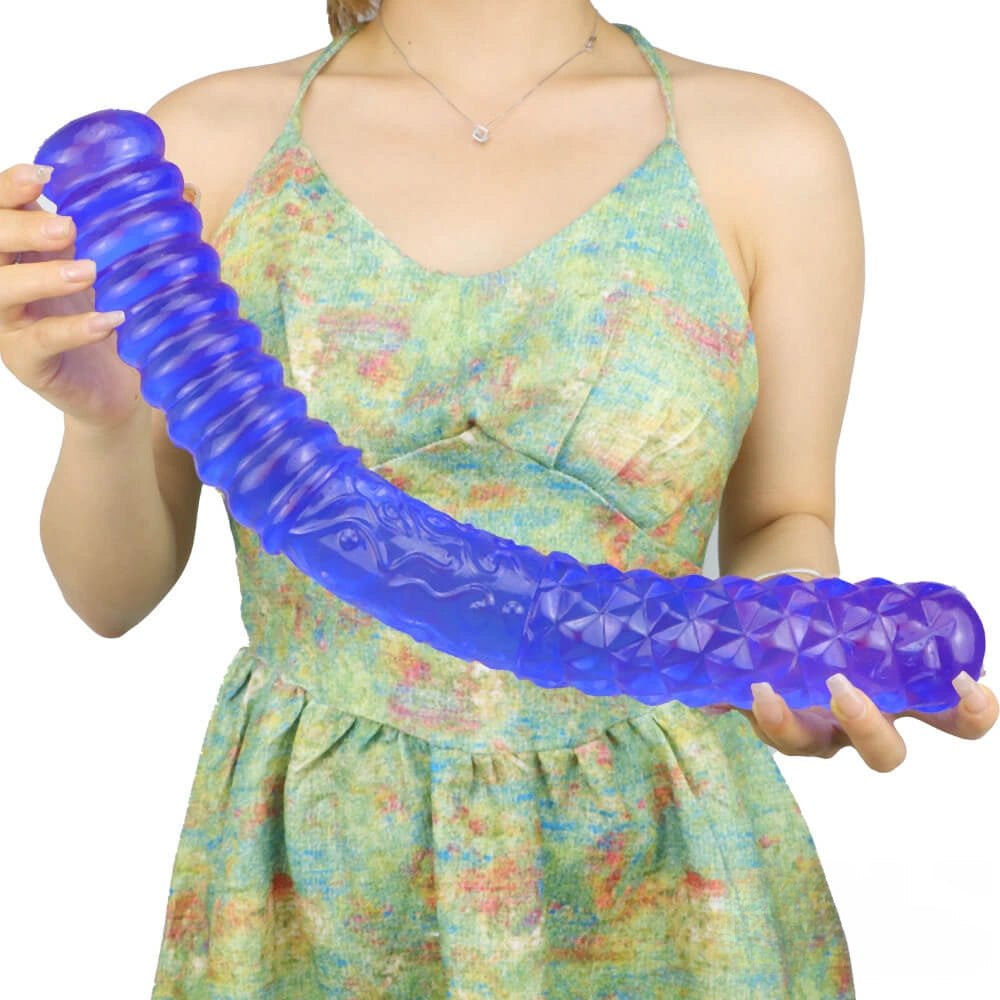 Ribbed double ended textured dildo, photo 9