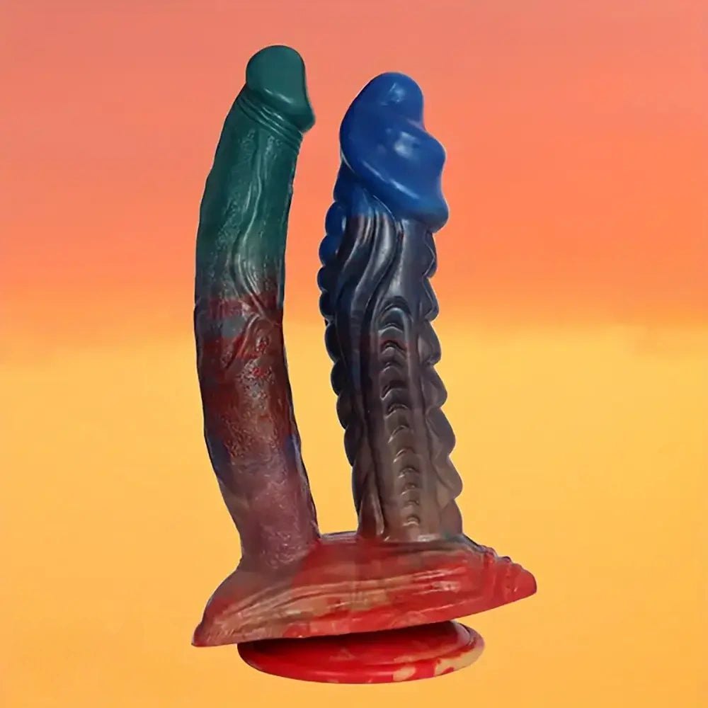 Textured silicone double-headed dildo, photo 1