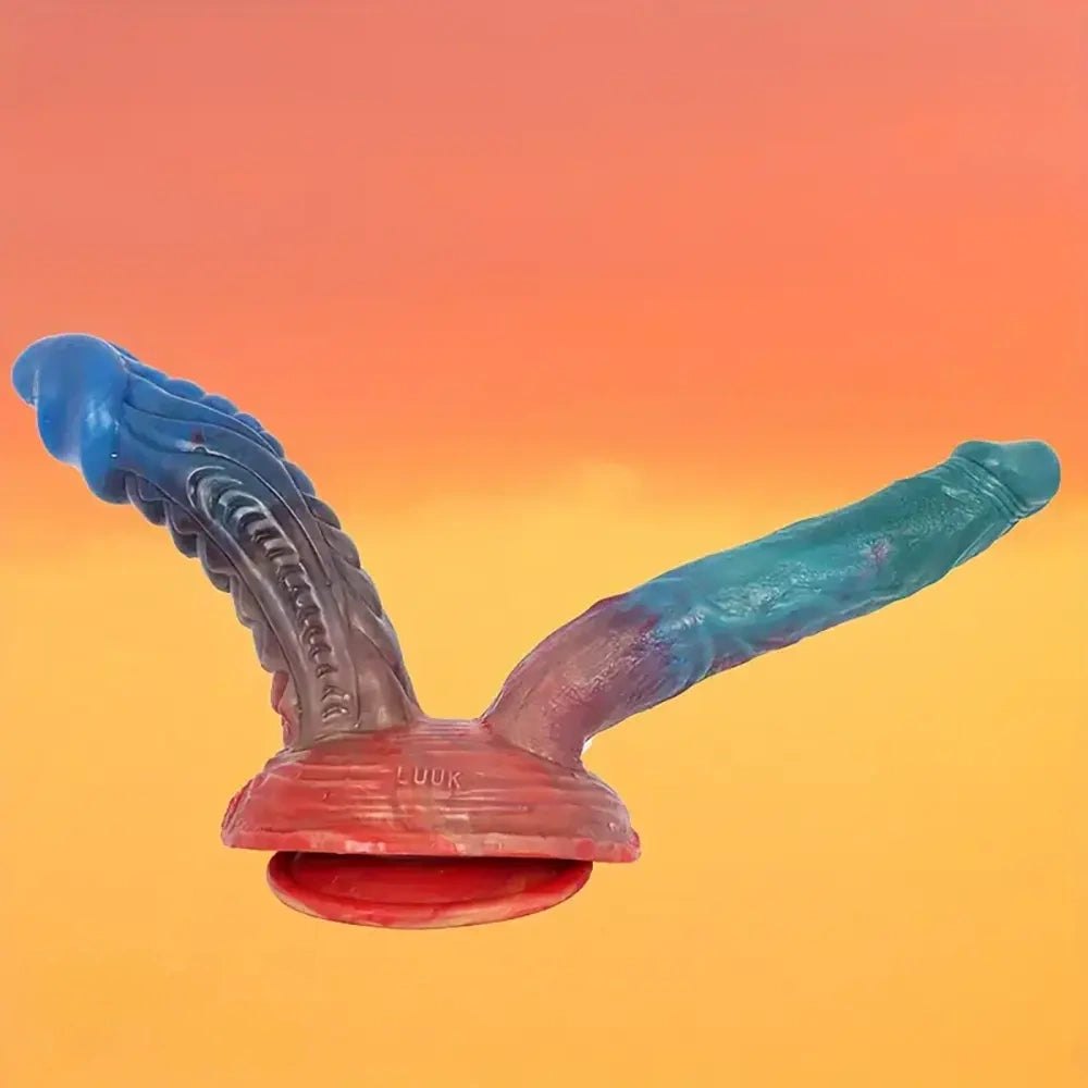 Textured silicone double-headed dildo, photo 14