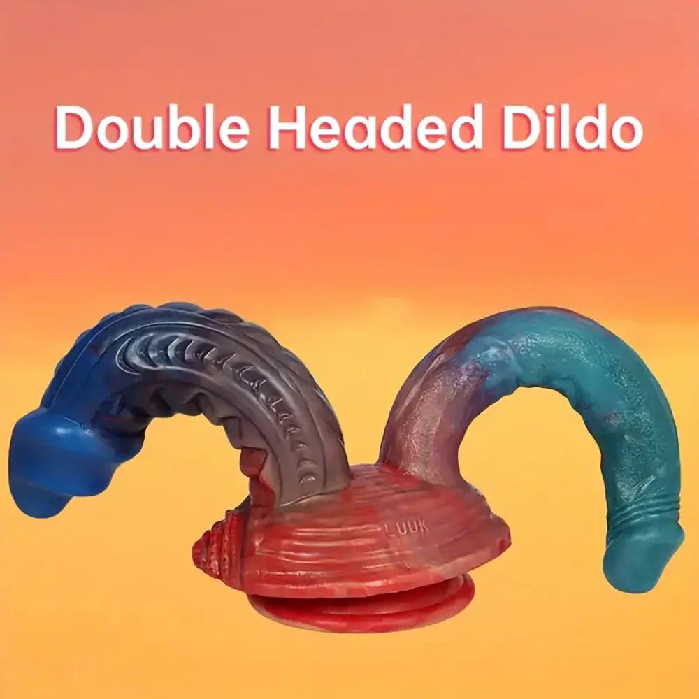 Textured silicone double-headed dildo, photo 2