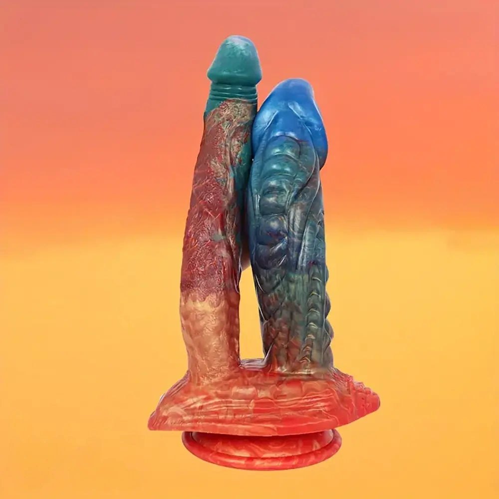 Textured silicone double-headed dildo, photo 4