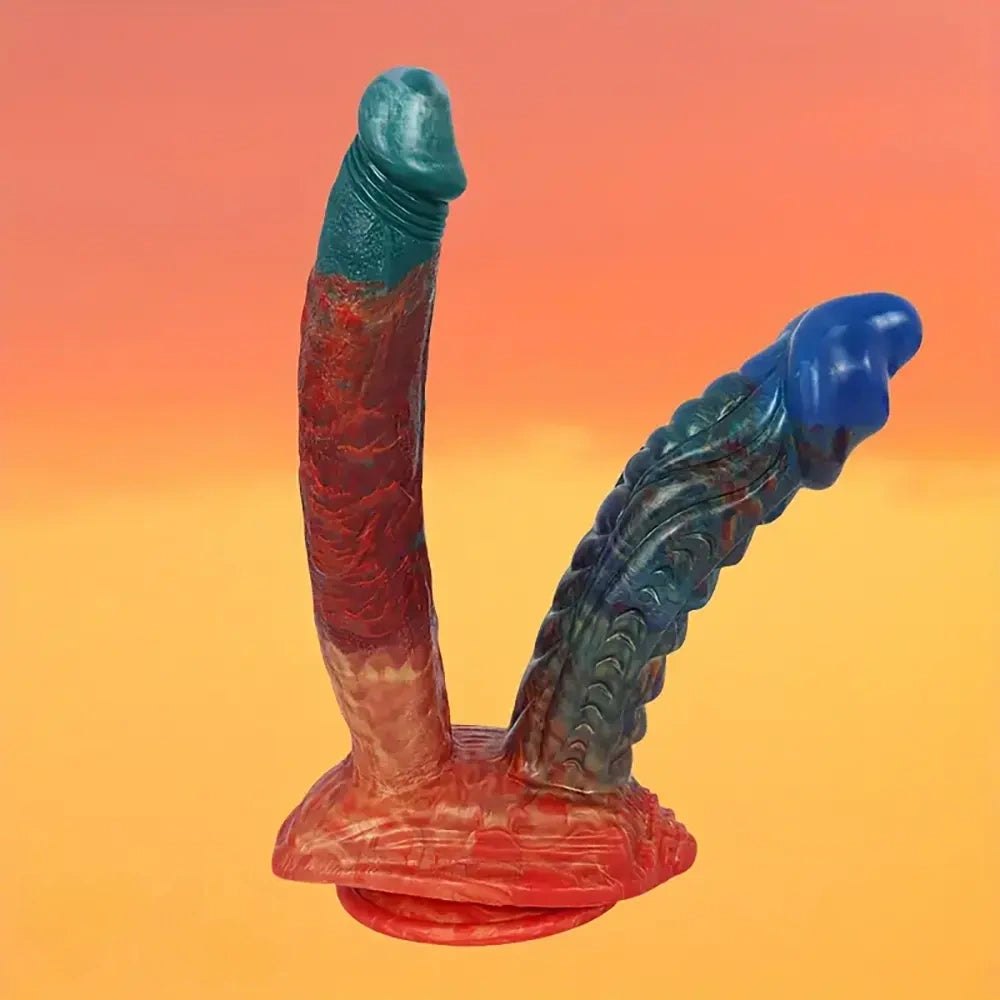 Textured silicone double-headed dildo, photo 6