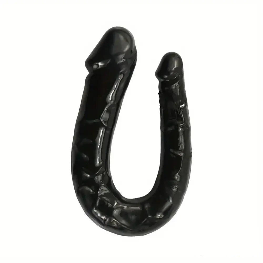 Black flexible double-ended u-shape dildo