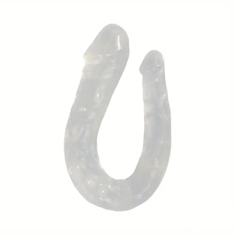 Clear flexible double-ended u-shape dildo