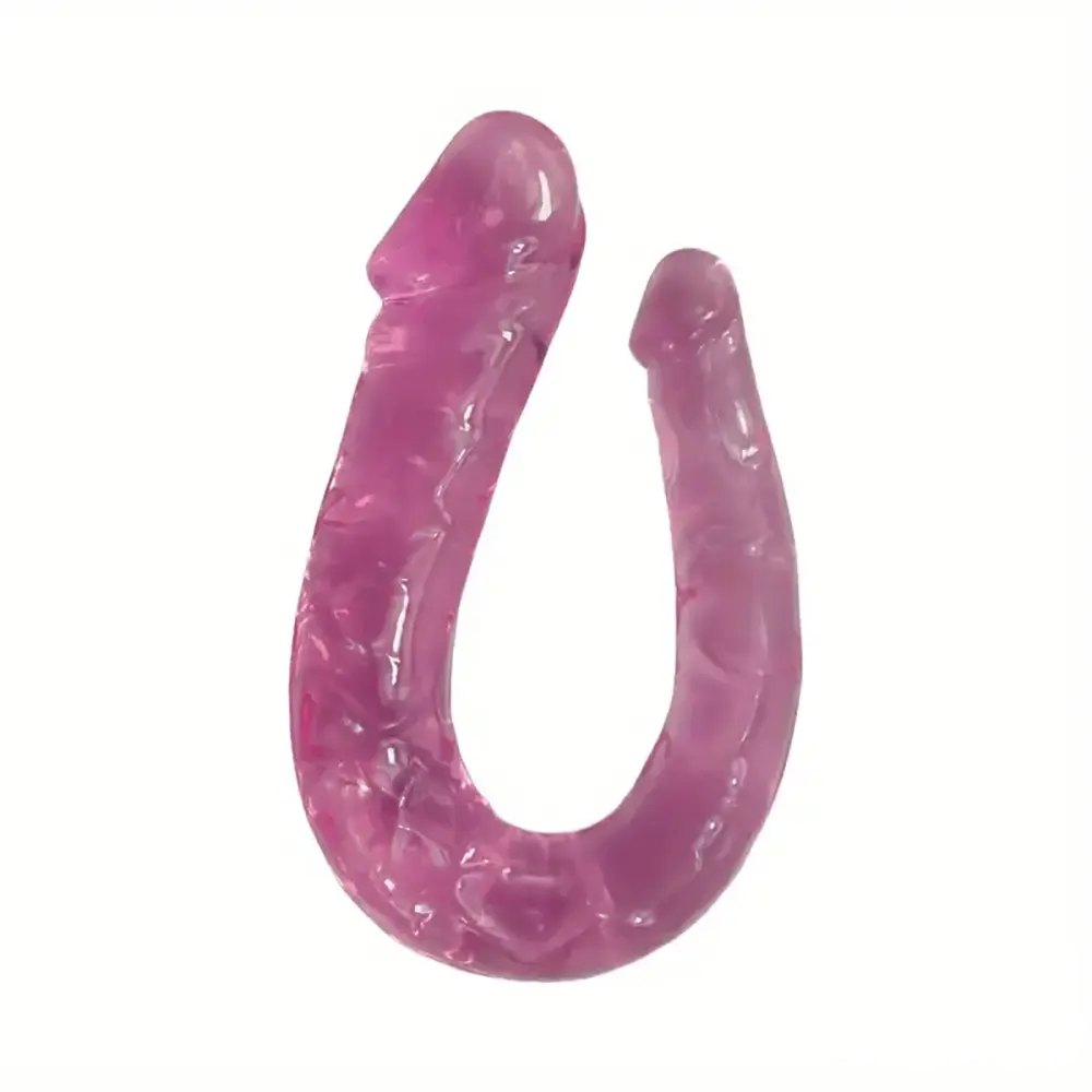 Pink flexible double-ended u-shape dildo