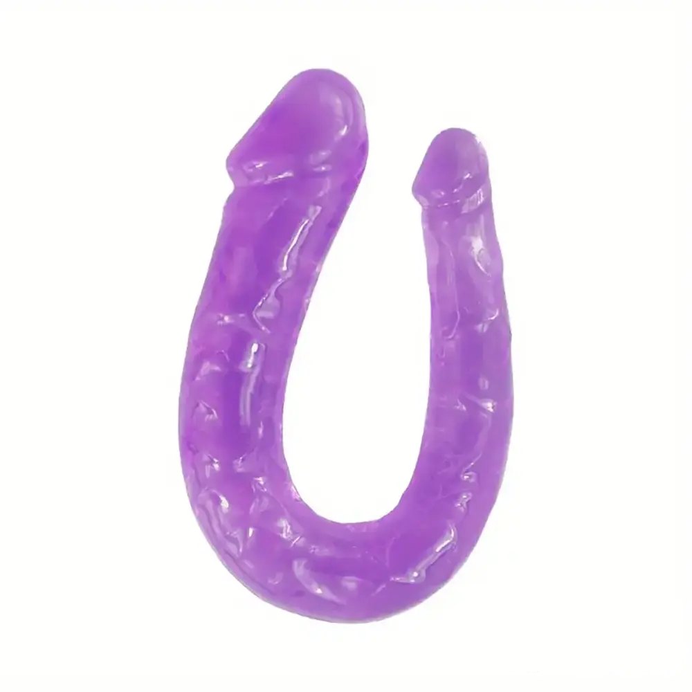 Purple flexible double-ended u-shape dildo
