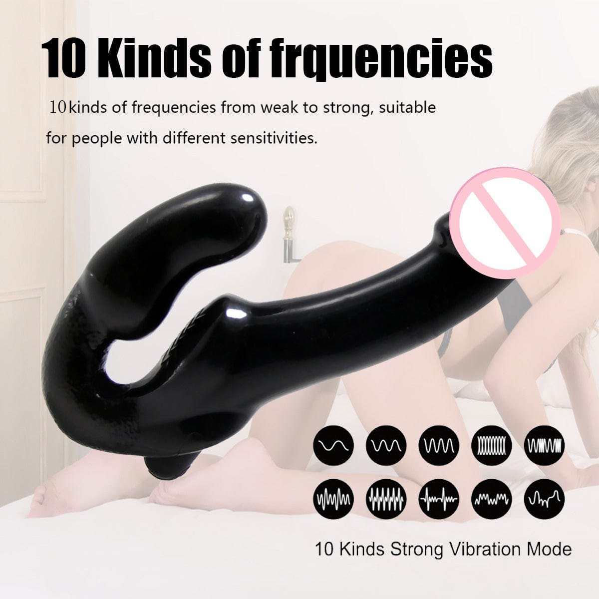 Black double-ended wearable vibrator, photo 2