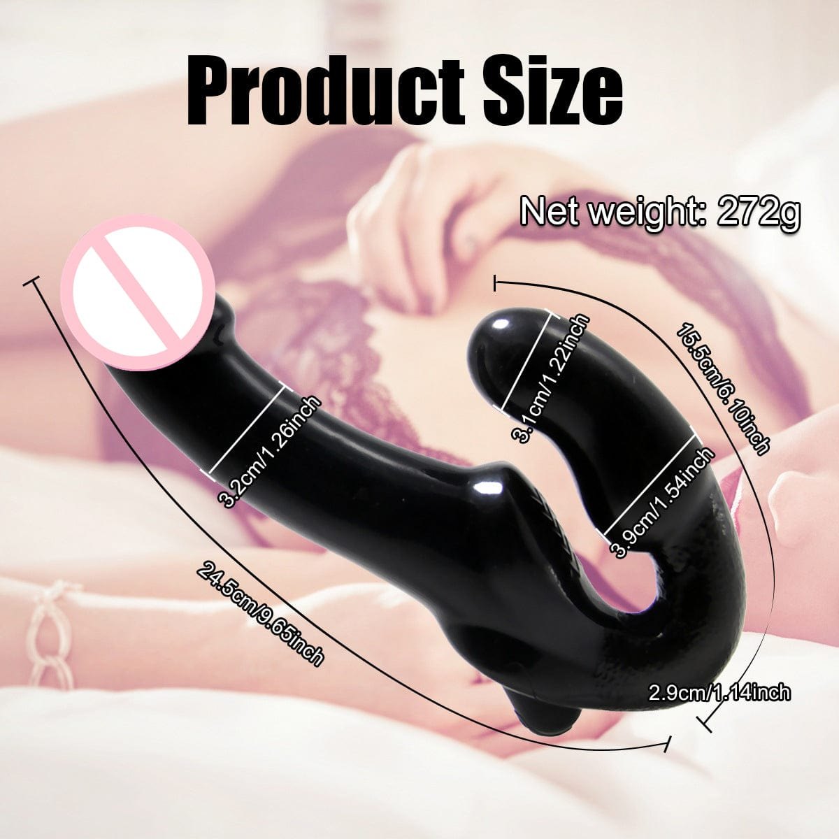 Black double-ended wearable vibrator, photo 3