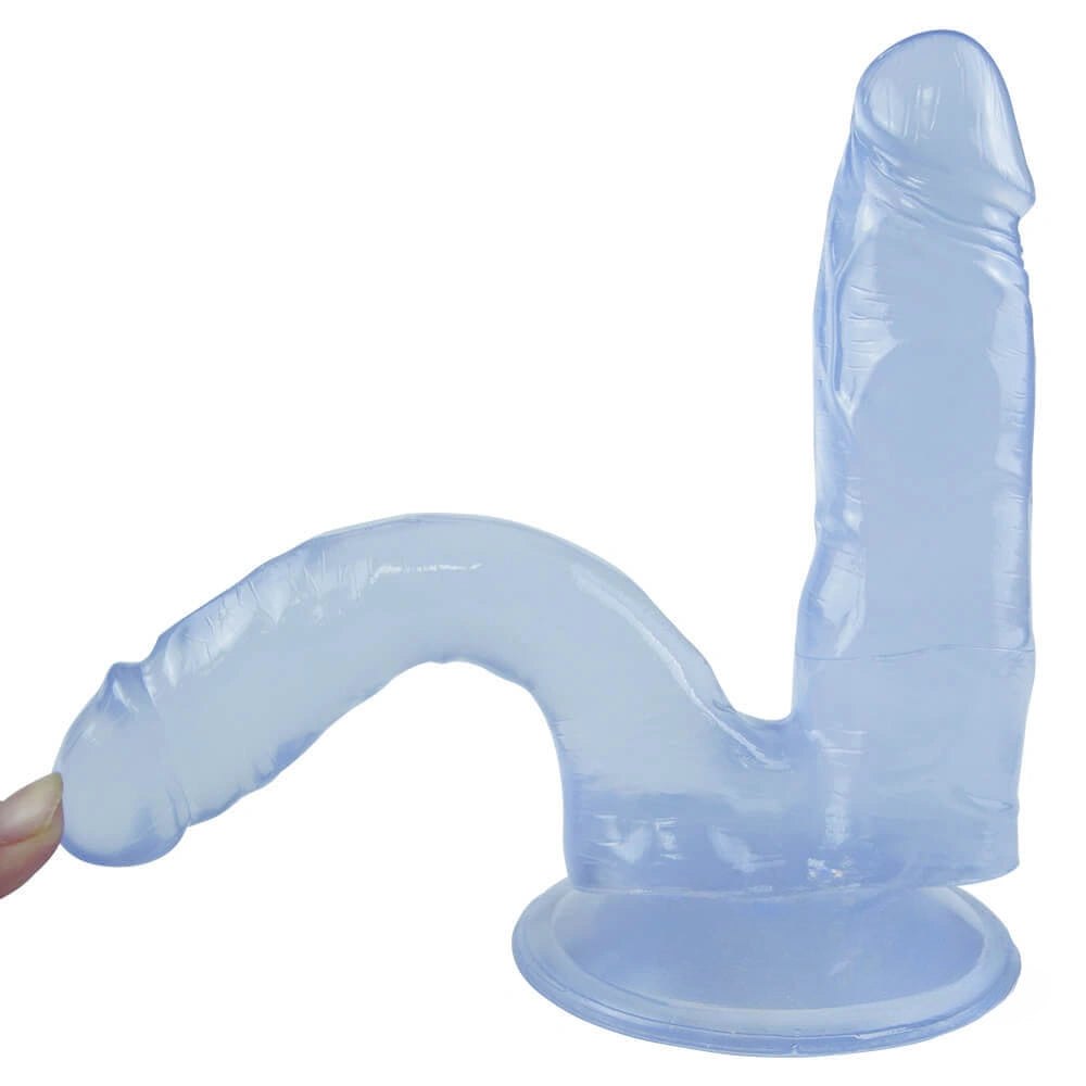 Blue double head suction cup dildo