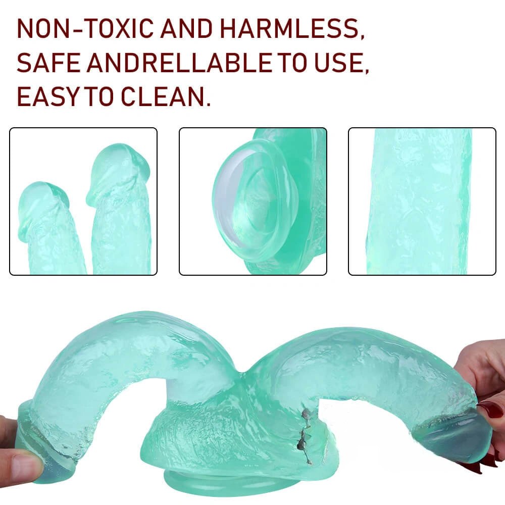 Green double head realistic dildo