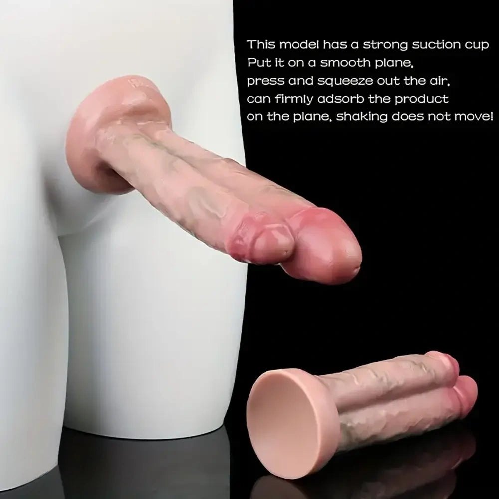 Flesh double-headed realistic dildo, photo 4