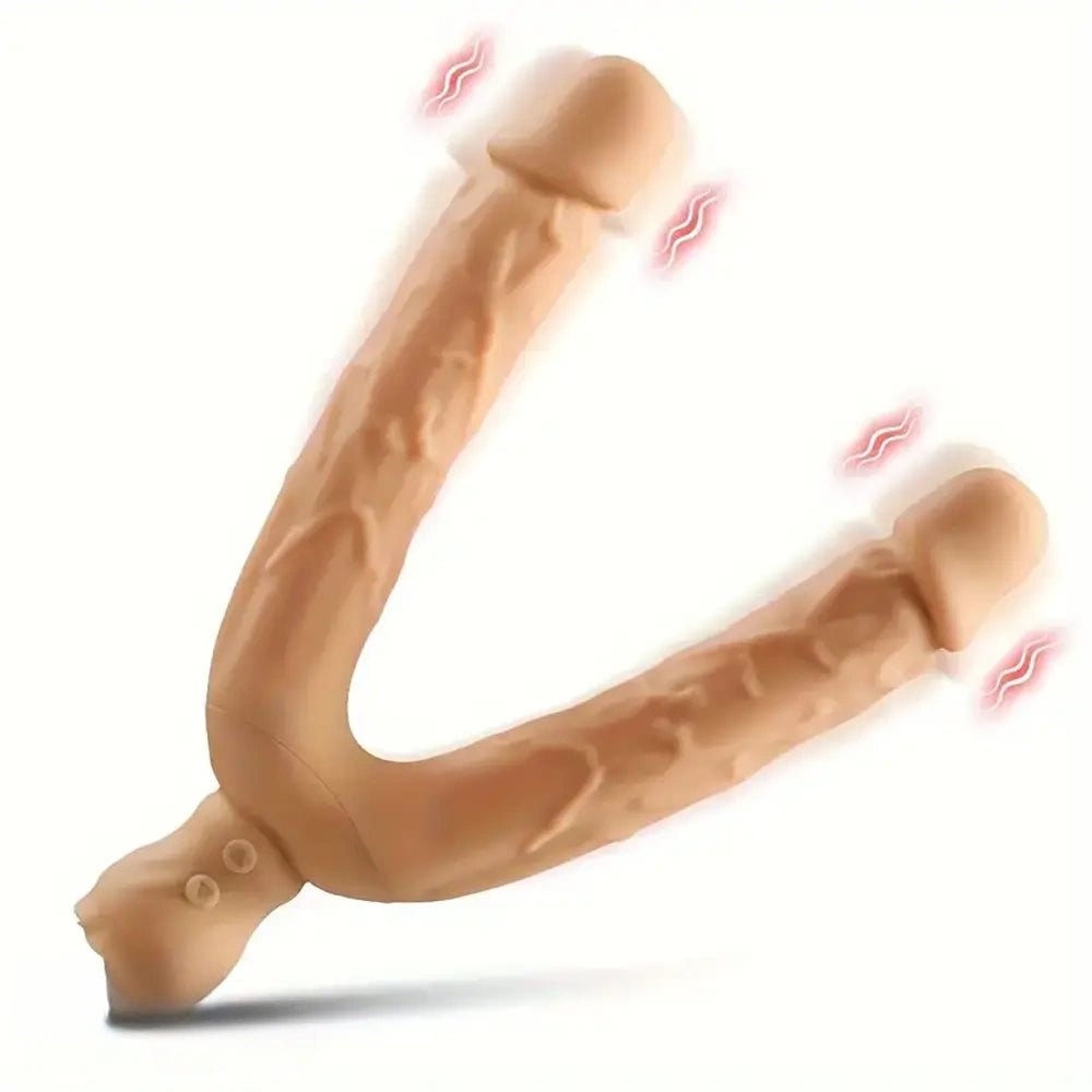 Flesh tone double head silicone dildo, photo 1
