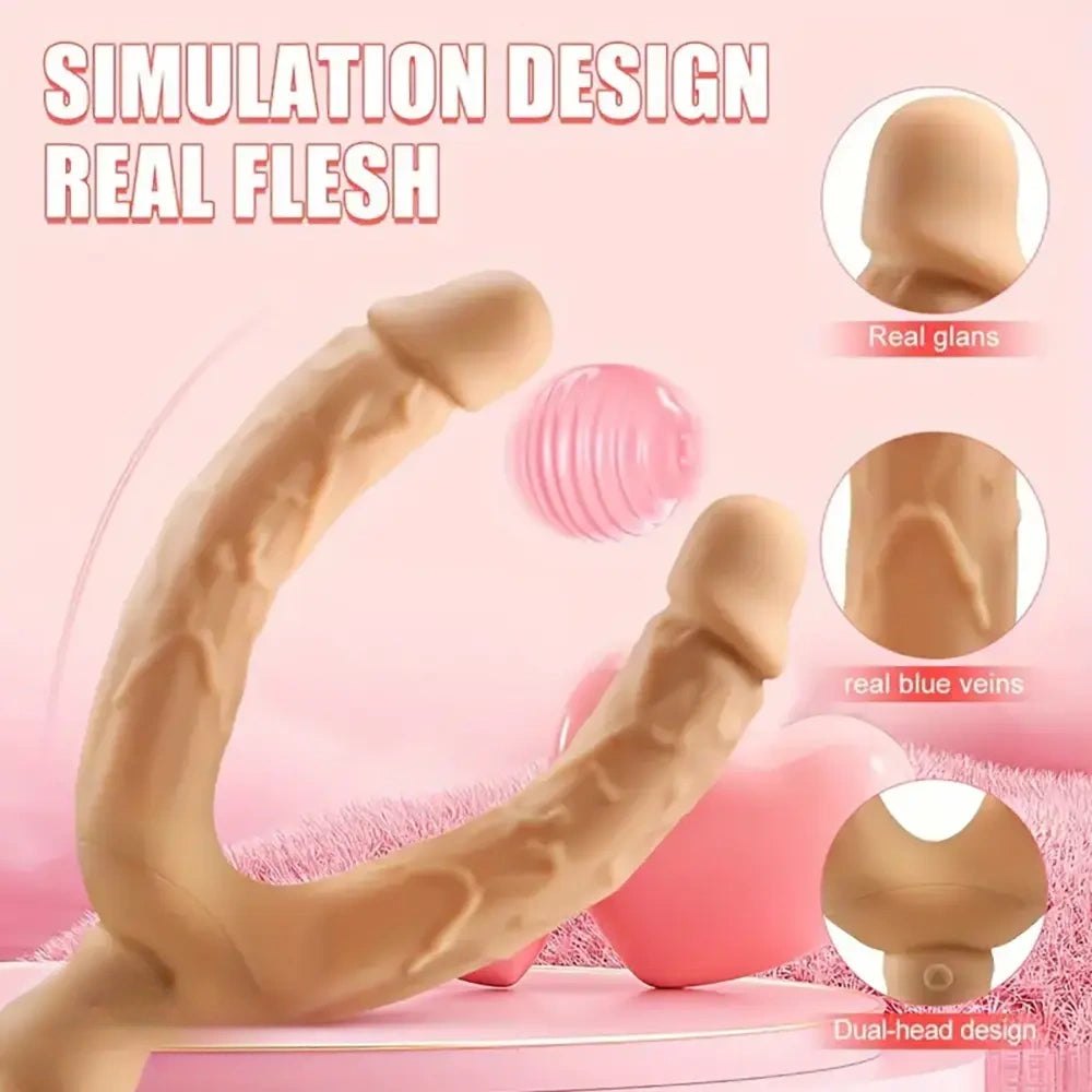 Flesh tone double head silicone dildo, photo 2
