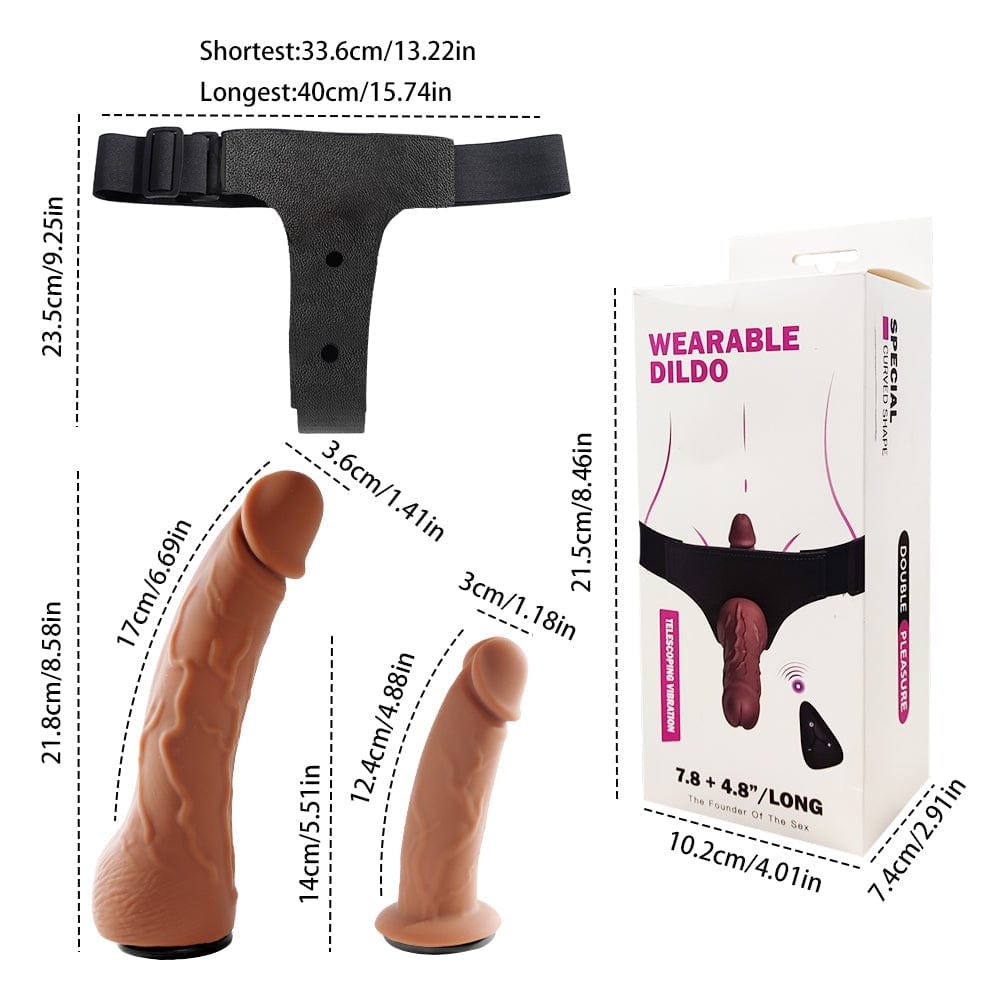 Brown wearable double-headed strap-on dildo, photo 12