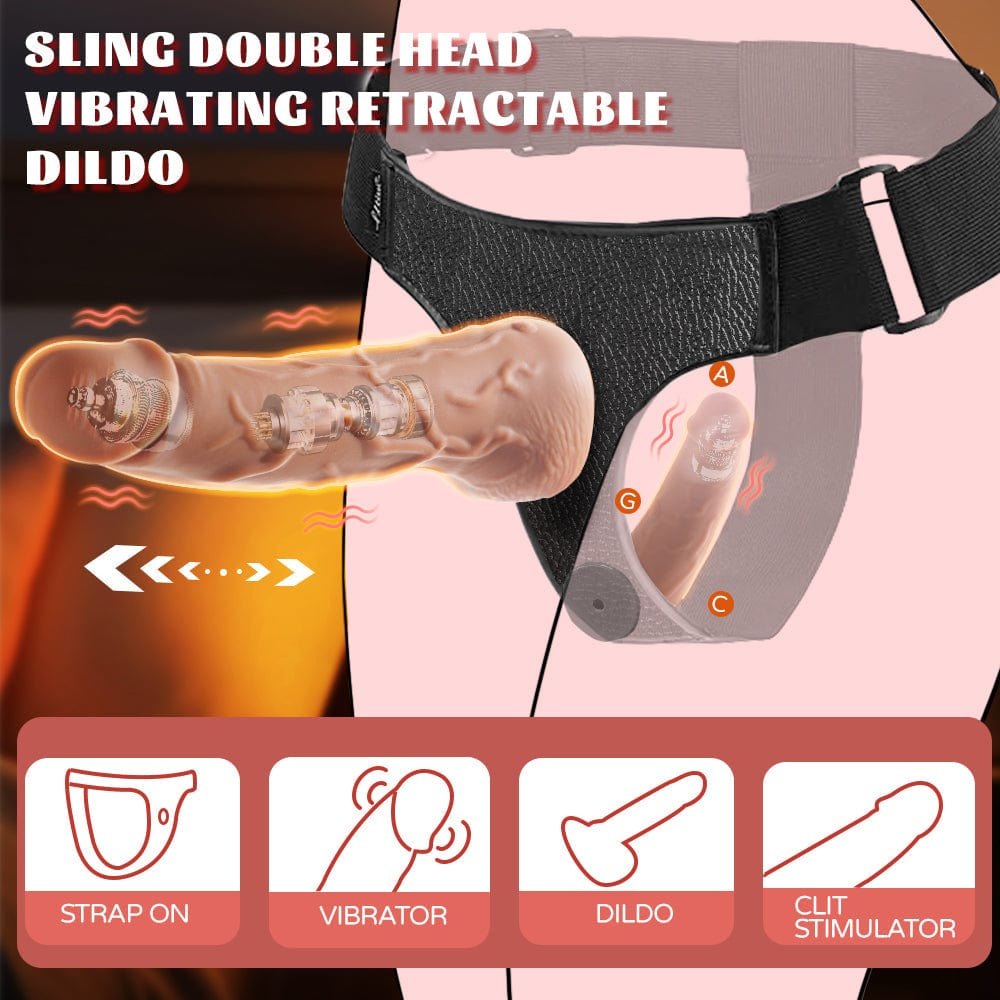 Brown wearable double-headed strap-on dildo, photo 4