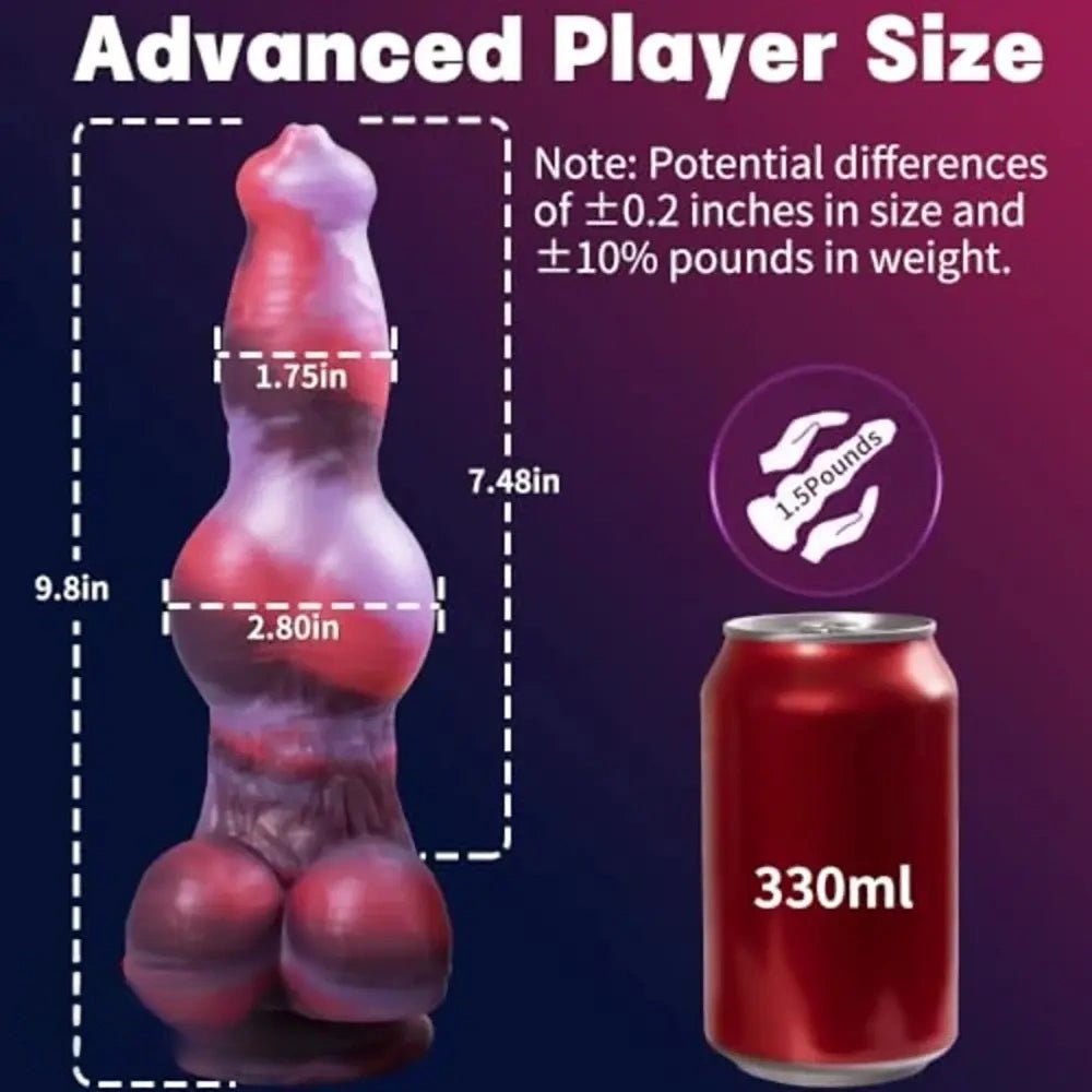 Red and purple marbled knot dildo, photo 4
