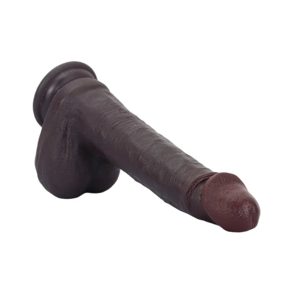 Coffee double layer silicone suction cup dildo, photo 11