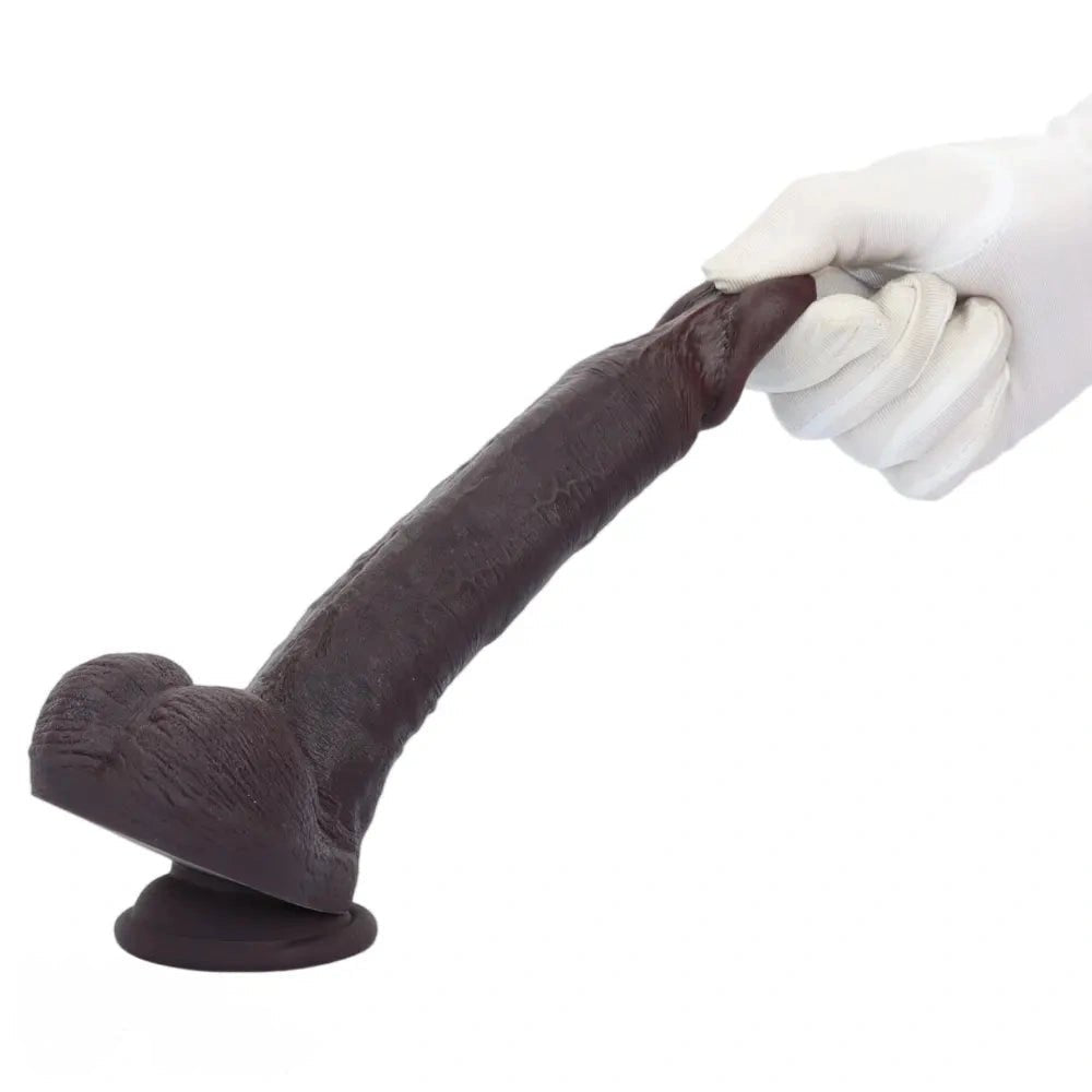 Coffee double layer silicone suction cup dildo, photo 15