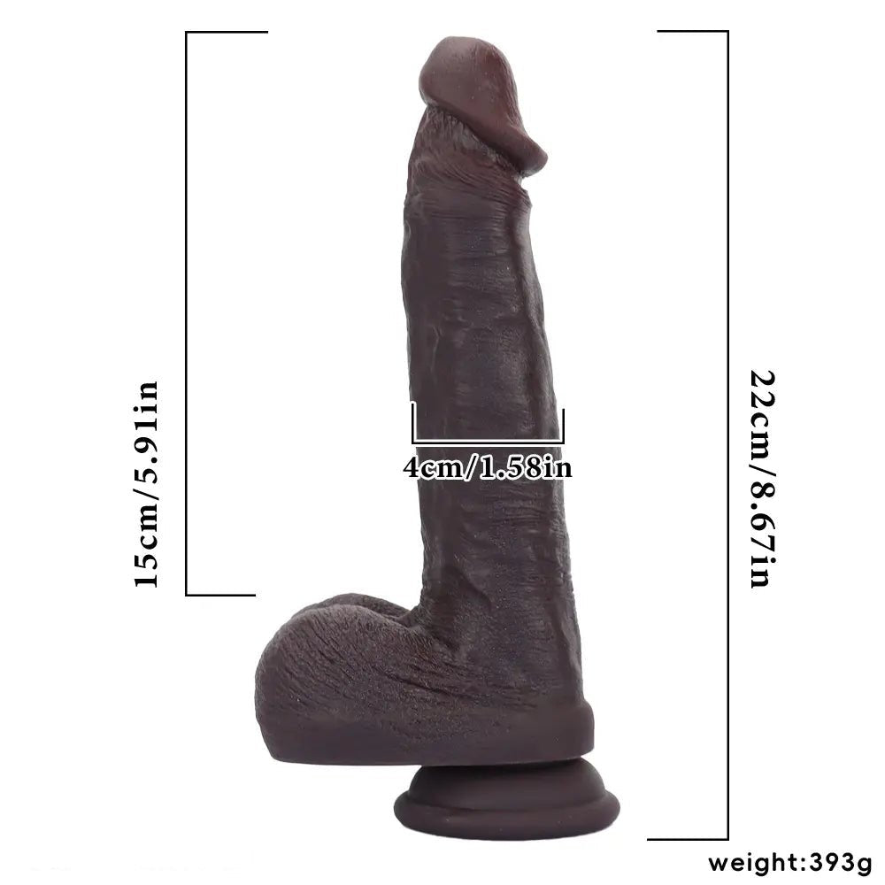 Coffee double layer silicone suction cup dildo, photo 7