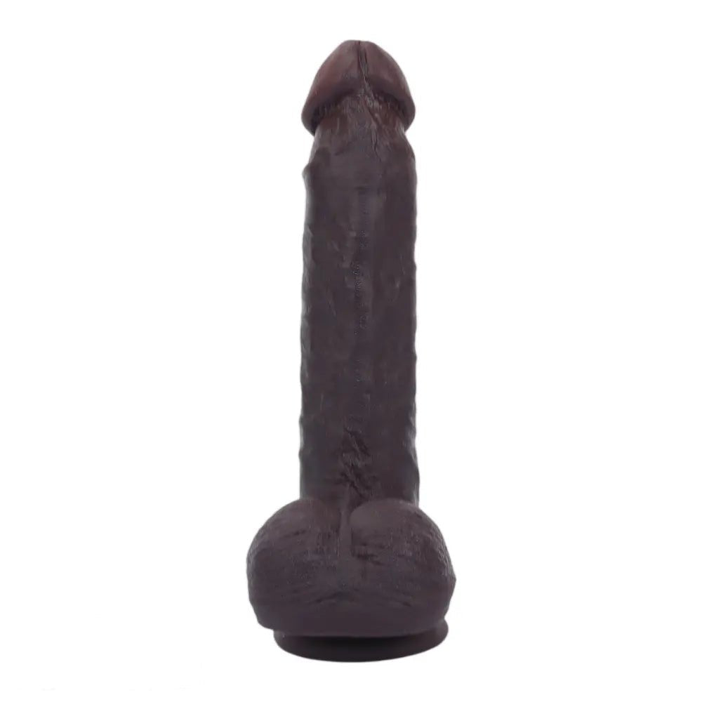 Coffee double layer silicone suction cup dildo, photo 8