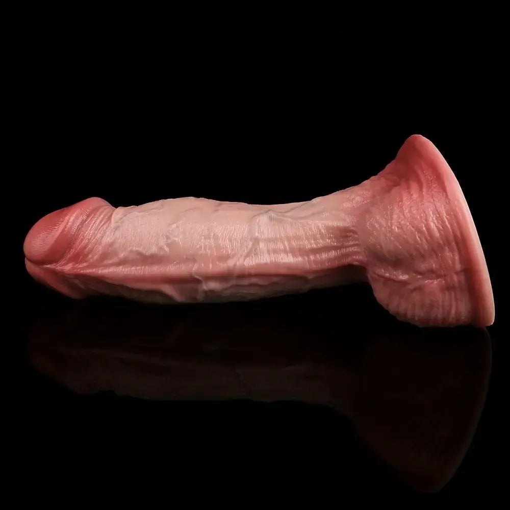 Flesh double-layer curved g-spot dildo, photo 10