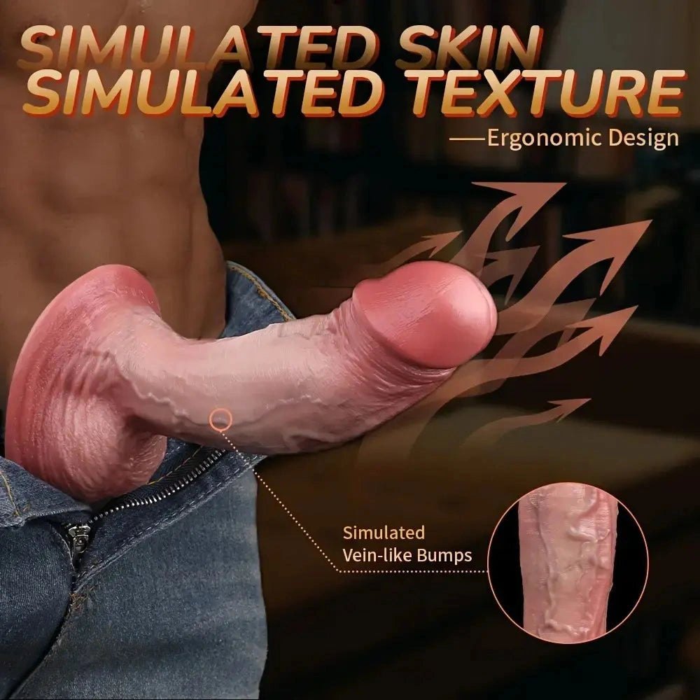 Flesh double-layer curved g-spot dildo, photo 4