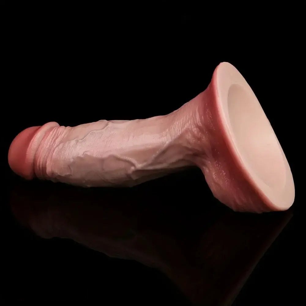 Flesh double-layer curved g-spot dildo, photo 6