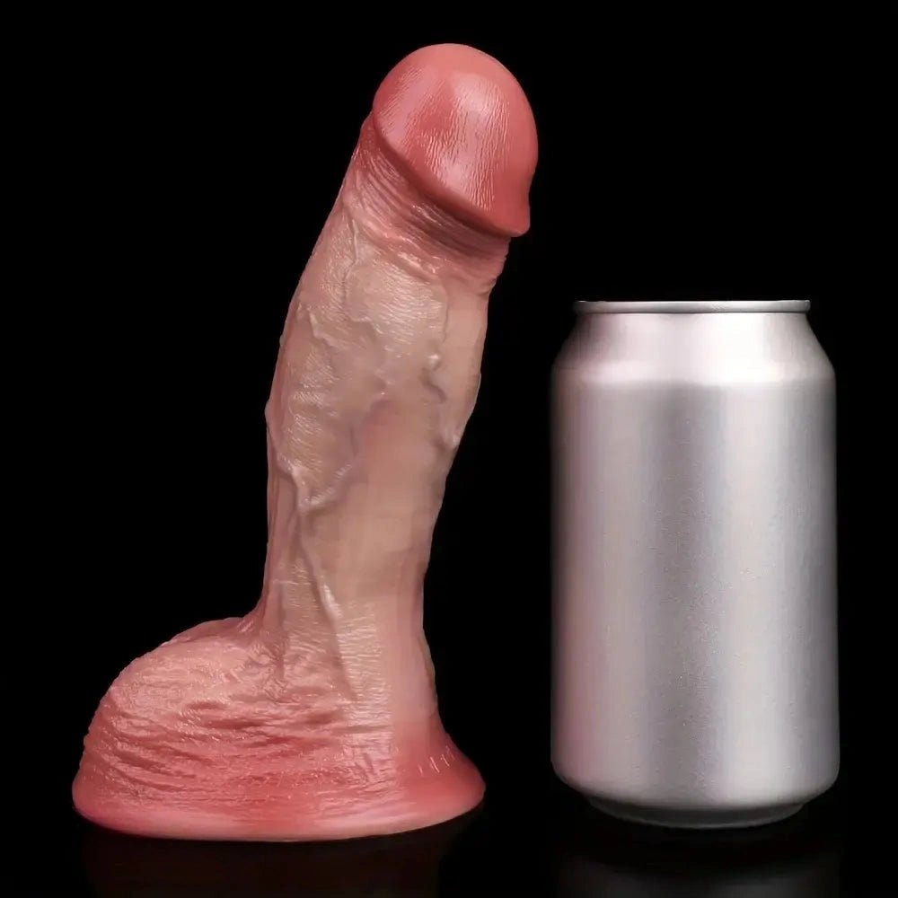 Flesh double-layer curved g-spot dildo, photo 9