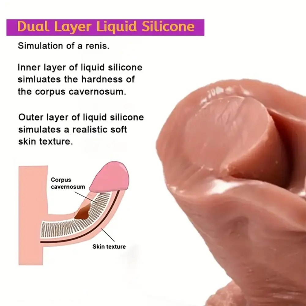 Flesh-tone double layer realistic dildo, photo 3
