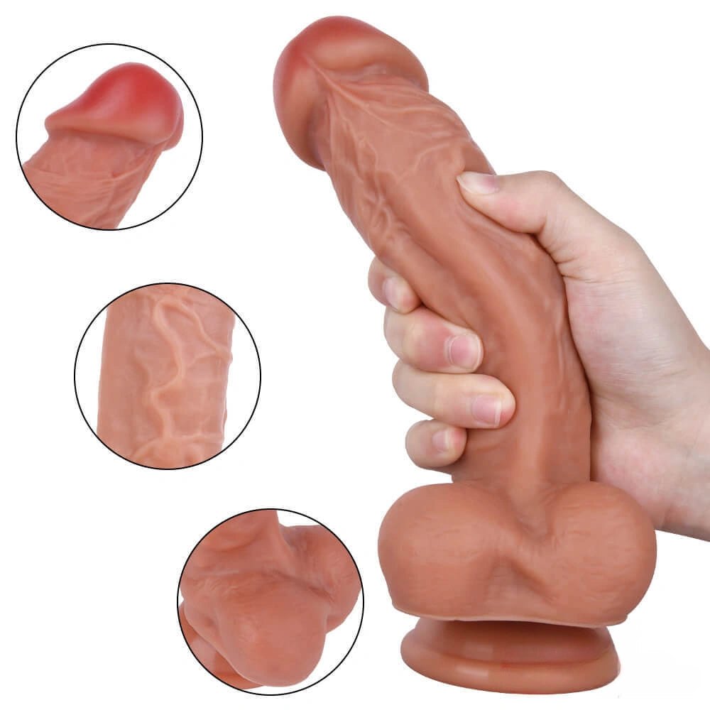 Flesh tone double layer realistic dildo, photo 3