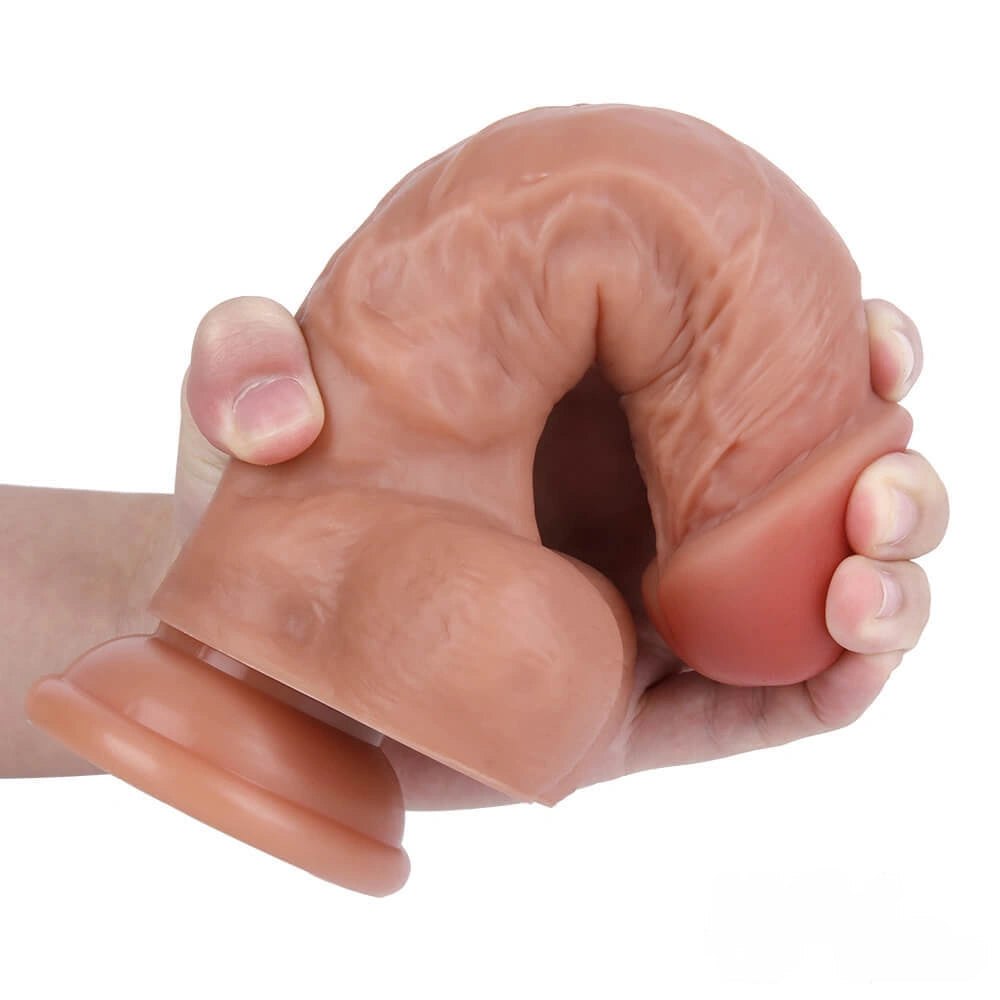 Flesh tone double layer realistic dildo, photo 4