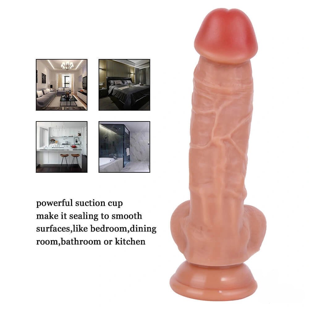 Flesh tone double layer realistic dildo, photo 9