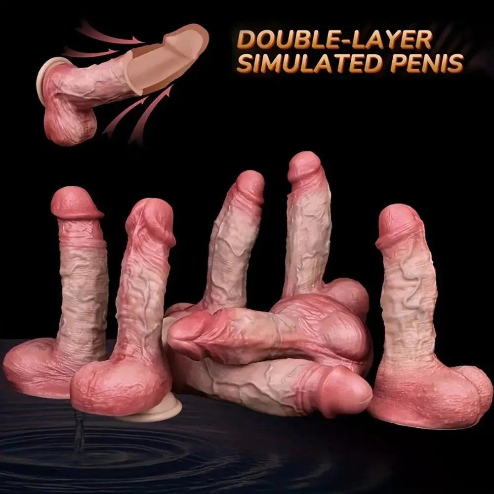 Flesh tone double layer realistic dildo, photo 1