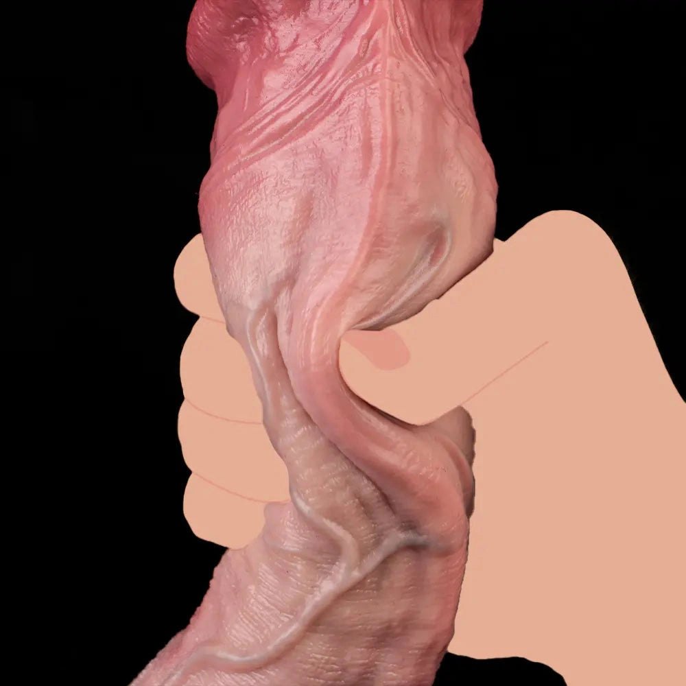 Flesh double-layer realistic suction cup dildo, photo 13