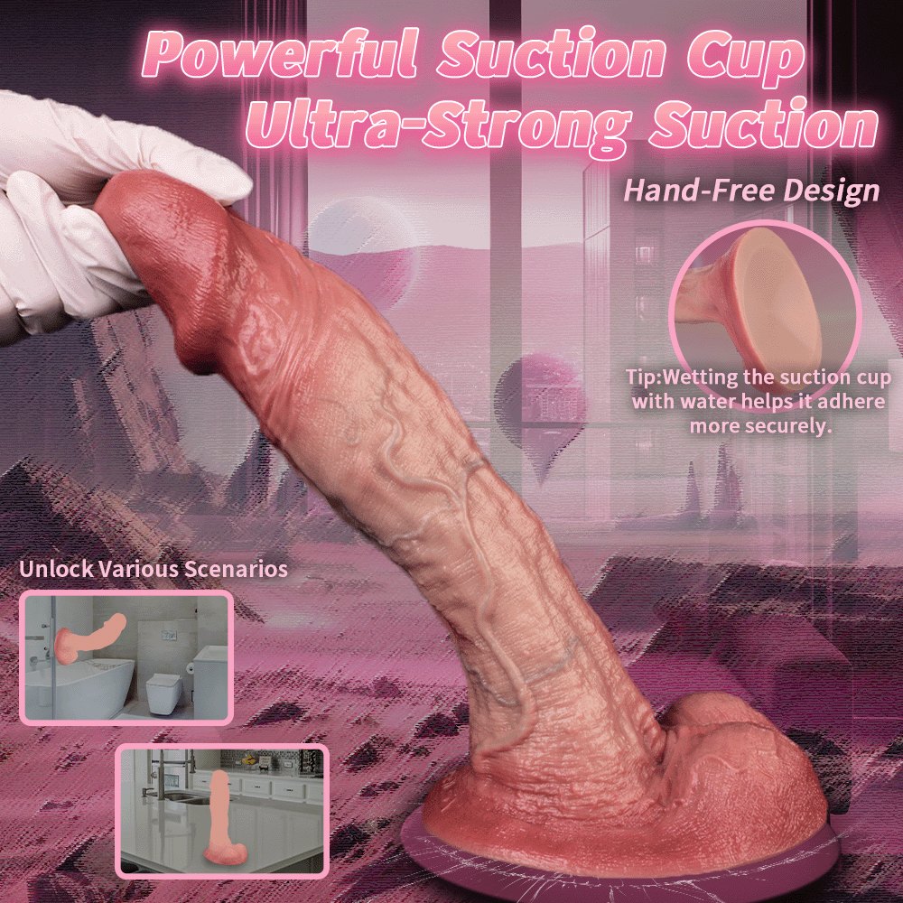 Flesh double-layer realistic suction cup dildo, photo 8