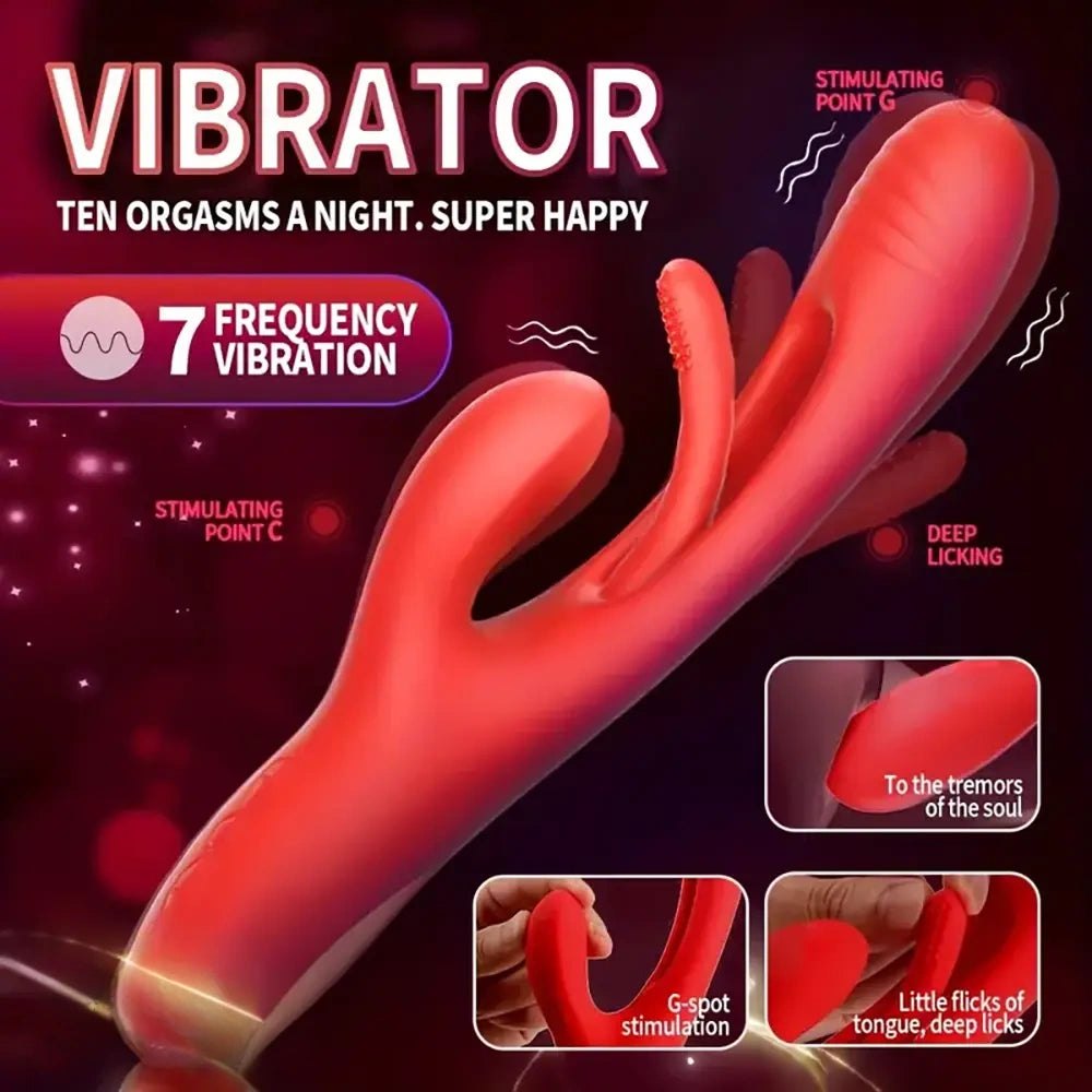 Red purple double layer silicone dildo