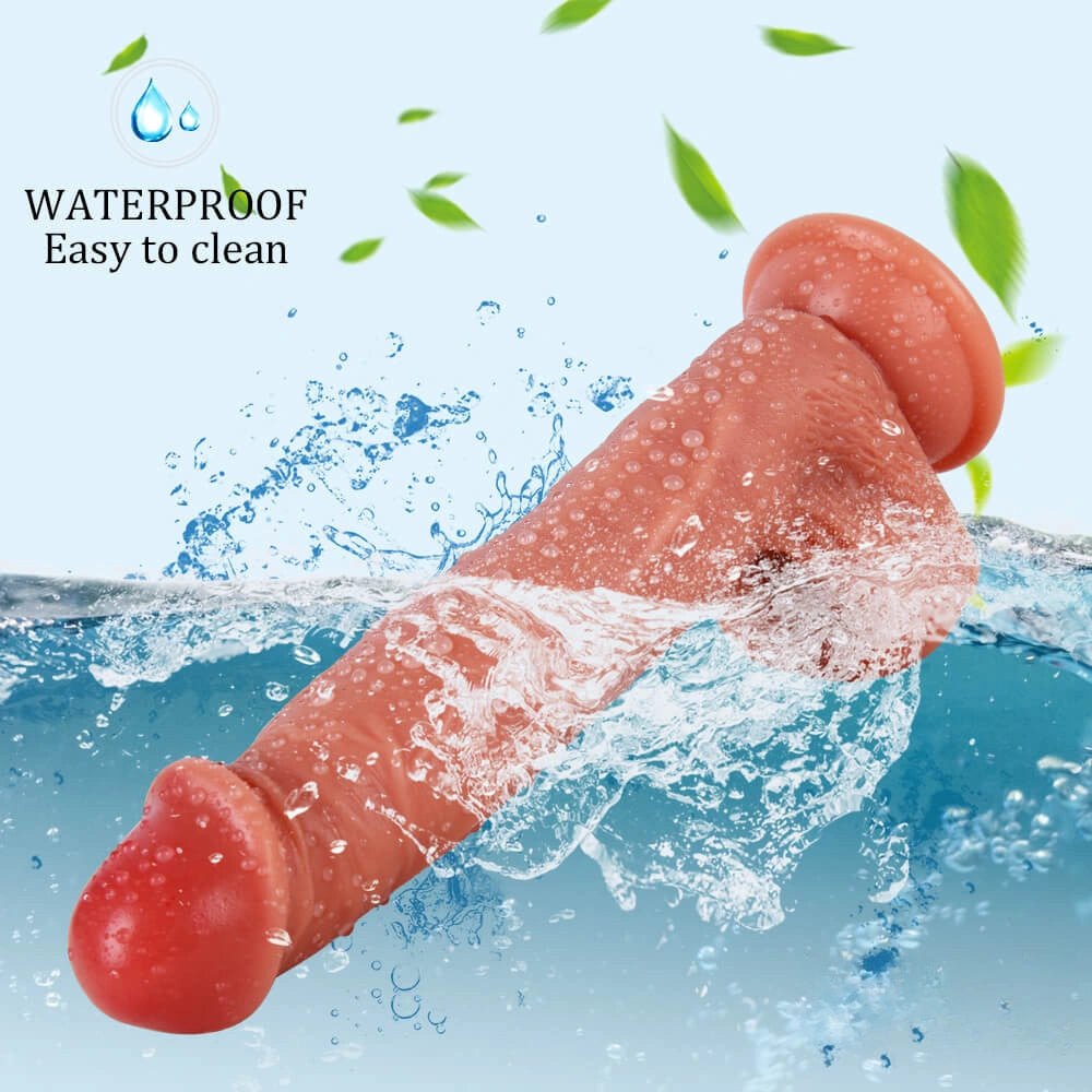 Rose red double layer silicone dildo, photo 3