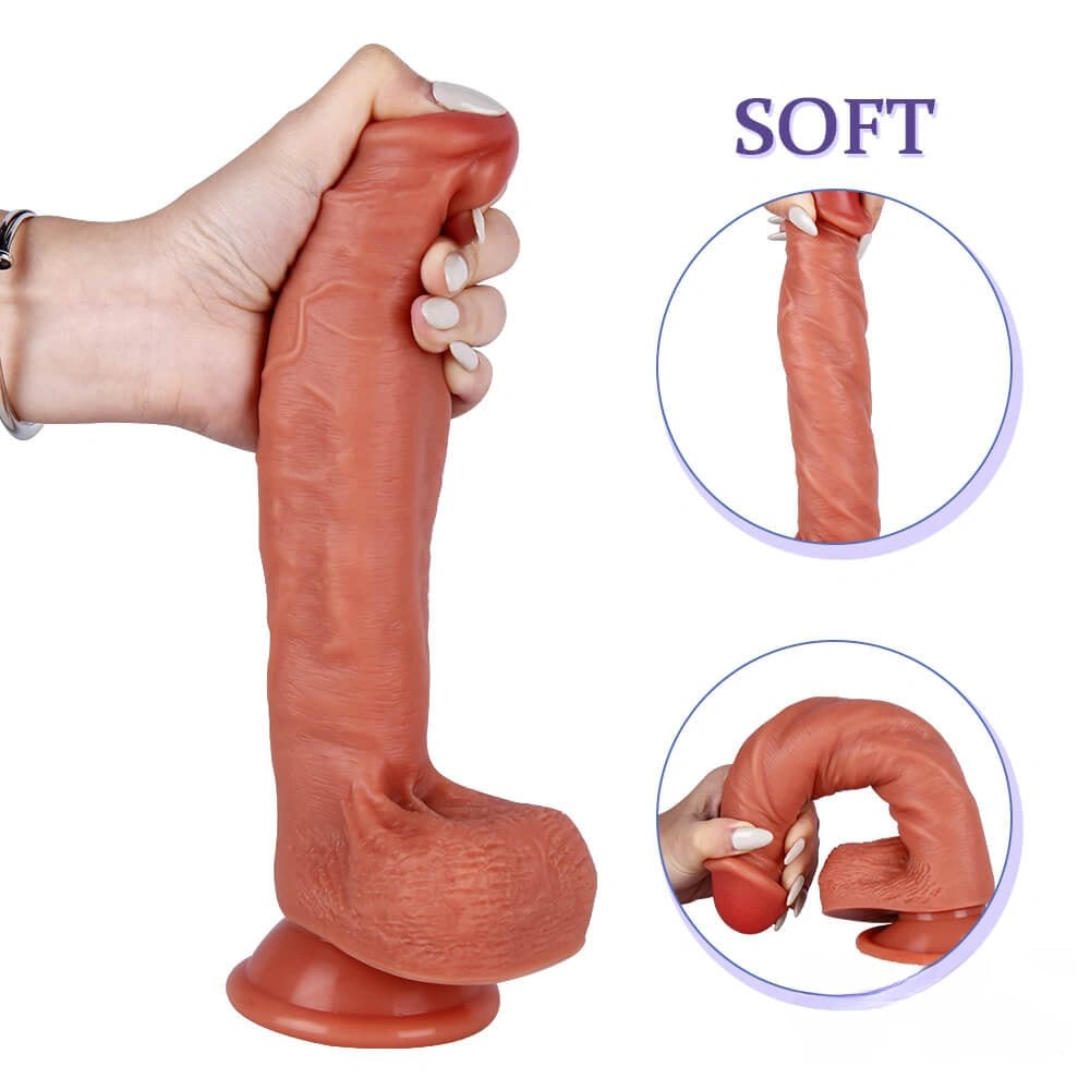 Rose red double layer silicone dildo, photo 4