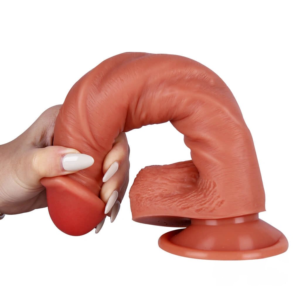 Rose red double layer silicone dildo, photo 6